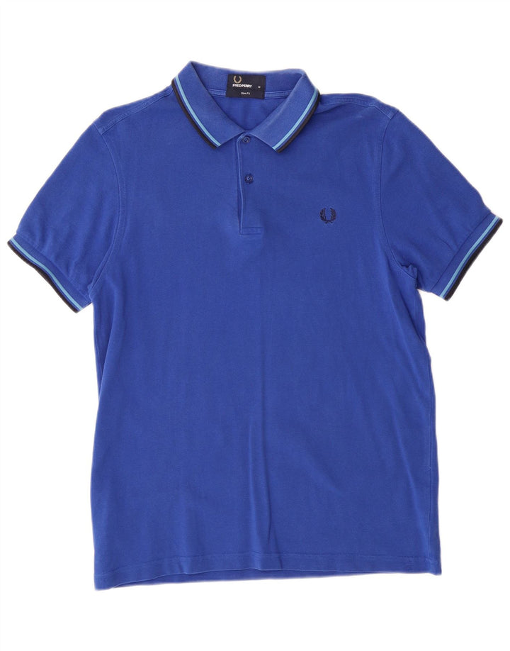 Polo Fred Perry da uomo slim fit in cotone blu medio