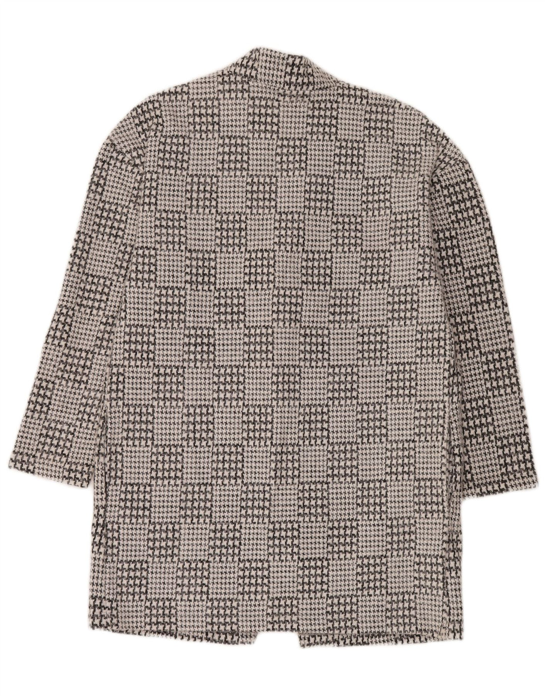 Cappotto aperto da donna Marks & Spencer UK 14 grande pied de poule nero