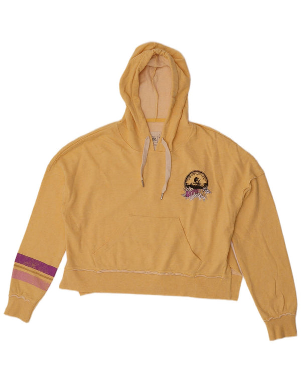 Maglione corto con cappuccio da donna Rip Curl UK 14 a righe gialle medie
