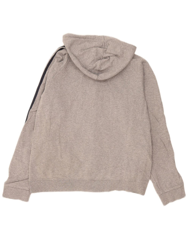 Maglione con cappuccio e zip da uomo Adidas in cotone chiazzato grigio medio