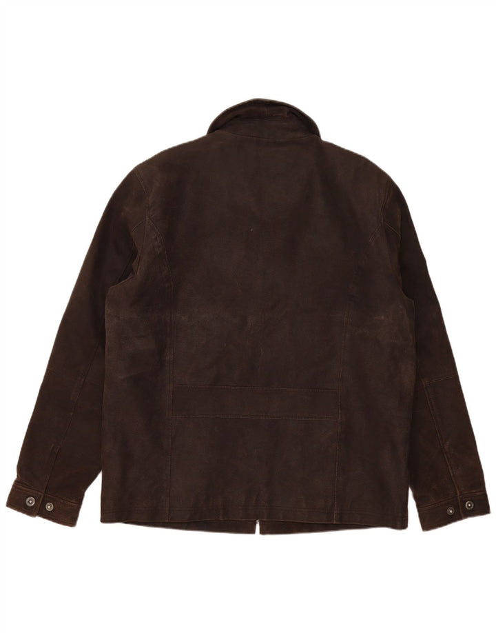 Giacca in pelle da uomo Tom Tailor UK 40 grande marrone