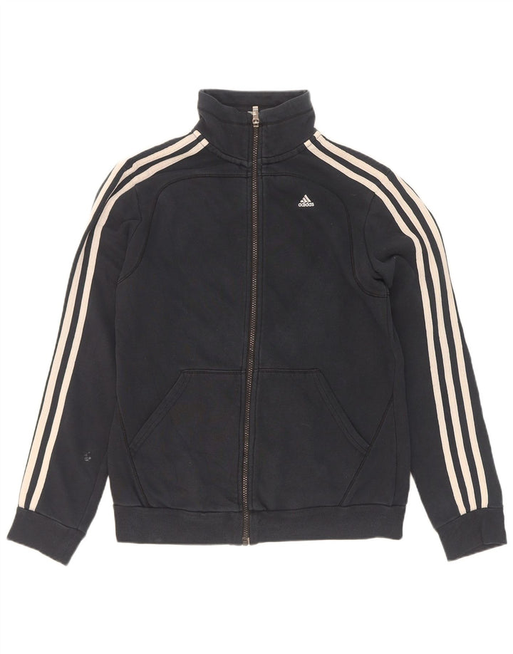 Giacca da ginnastica da donna Adidas UK 8/10 piccola in cotone nero
