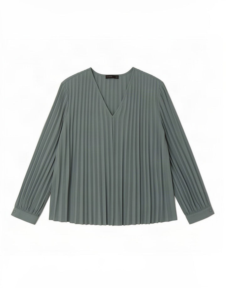 Camicetta a maniche lunghe autografa da donna Marks & Spencer UK 16 grande blu