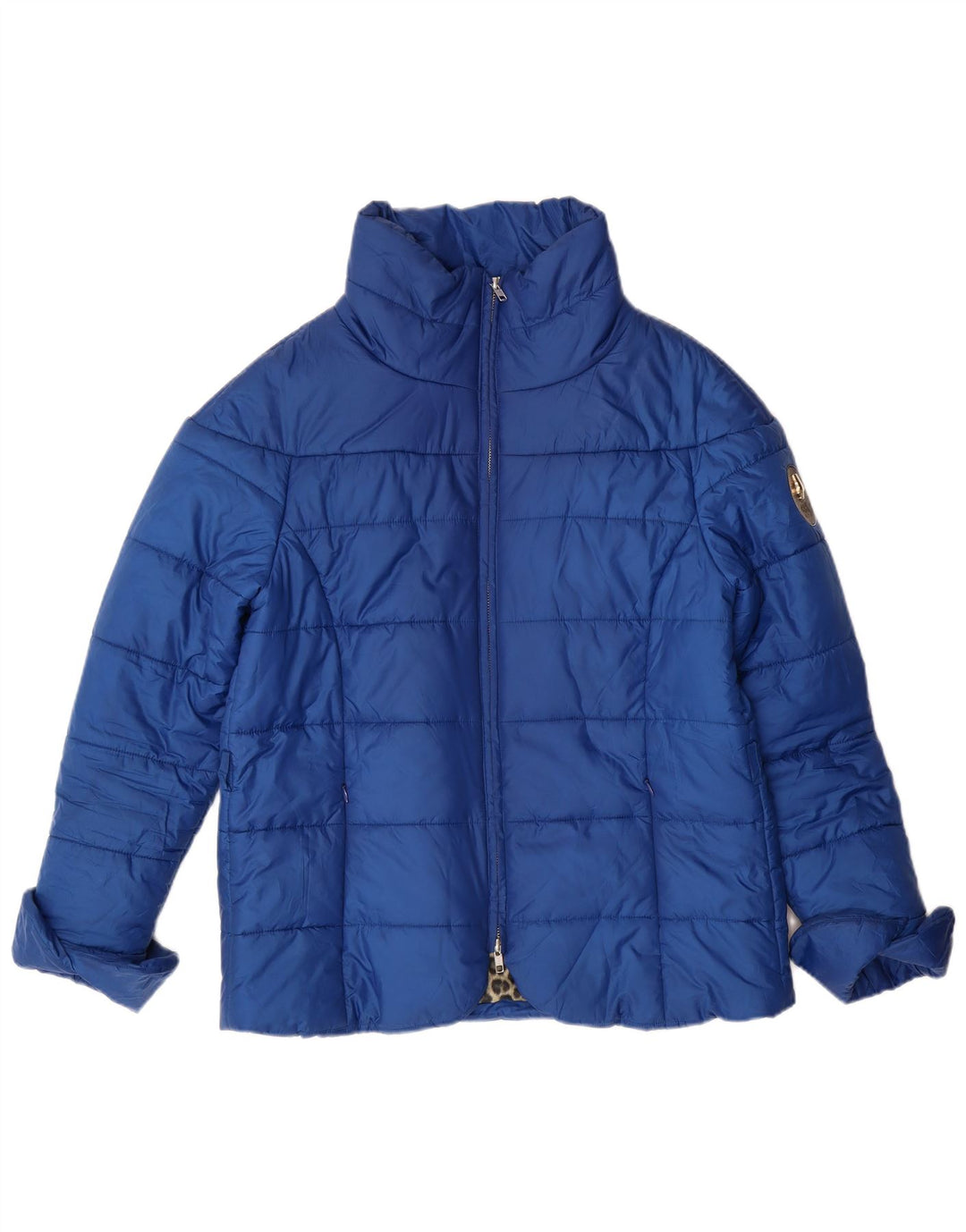 CAVALLI Giacca Imbottita Donna IT 46 Large Blu Poliestere