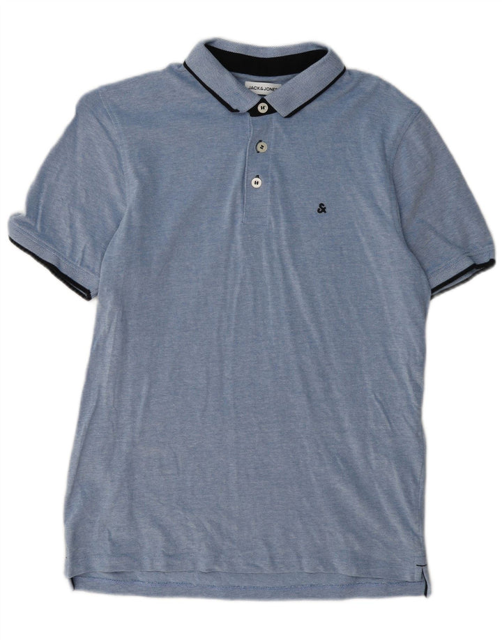 Polo da uomo Jack & Jones grande in cotone blu