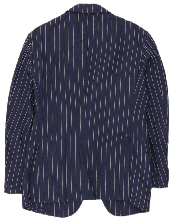 Giacca blazer da uomo a 2 bottoni Burberry IT 48 media lana gessata blu navy