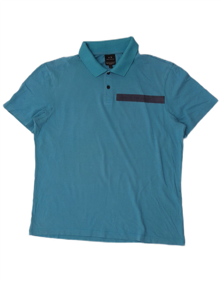Polo Armani Exchange da uomo di colore blu medio