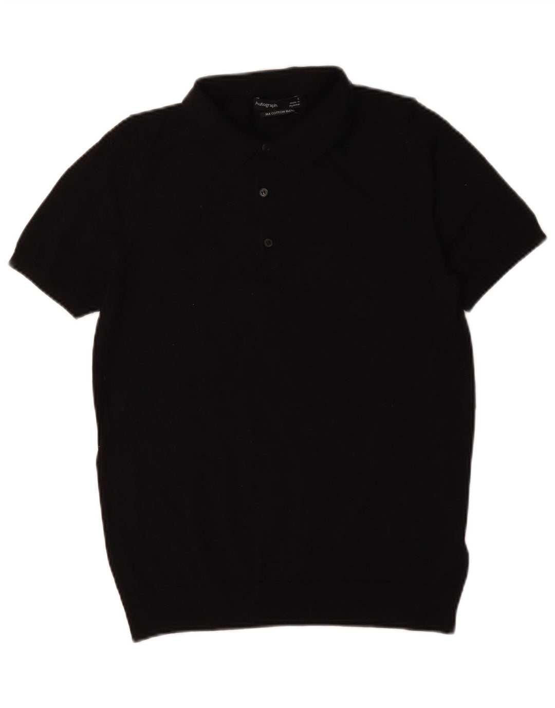Polo autografata da uomo Marks & Spencer piccola in cotone nero