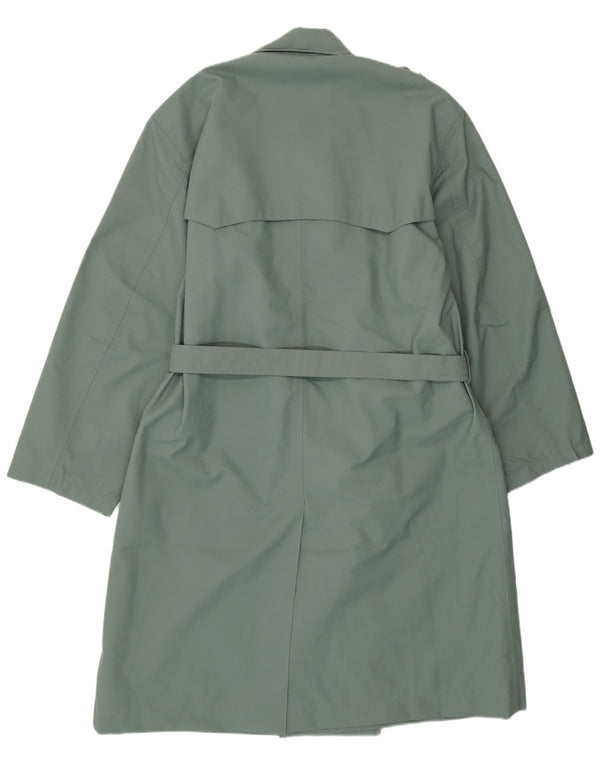 VINTAGE Mens Trench Coat IT 50 Large Green Polyamide