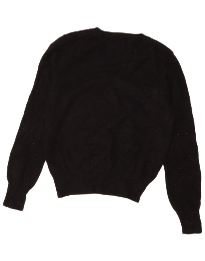 Maglione maglione girocollo autografo da donna Marks & Spencer UK 8 piccolo nero