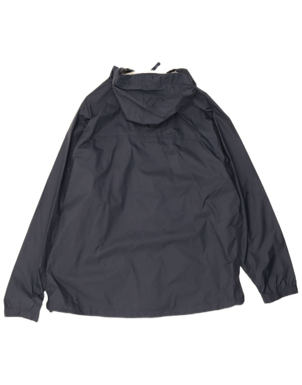 Giacca antipioggia da uomo con cappuccio L.L.Bean UK 42 XL Nylon blu navy