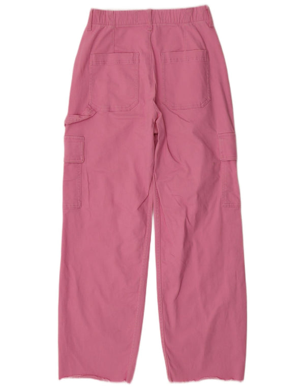 Hollister Womens Ultra High-Rise Cargo Trousers Small W26 L27 Pink Cotton