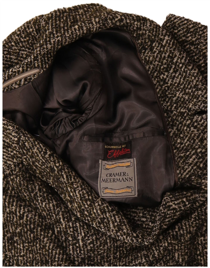 Soprabito da uomo VINTAGE UK 38 Lana screziata color kaki medio