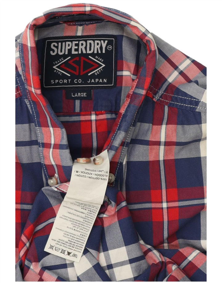 Camicia da uomo Superdry Large in cotone a quadri multicolore