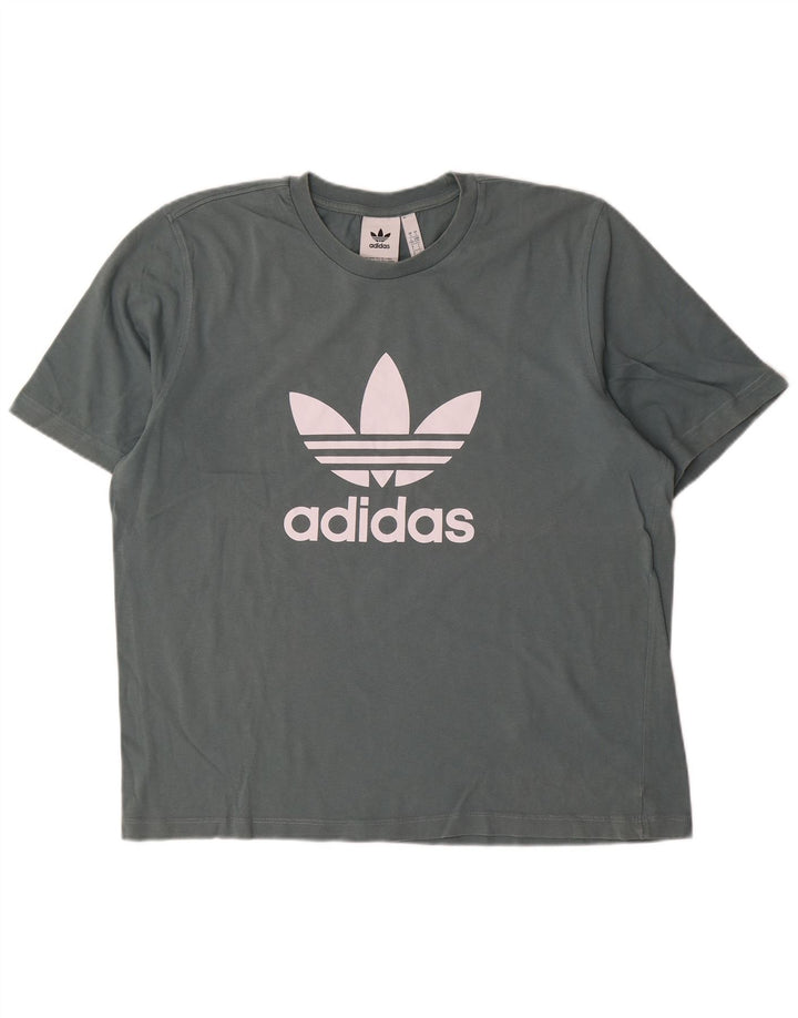 T-shirt grafica da uomo ADIDAS grande blu
