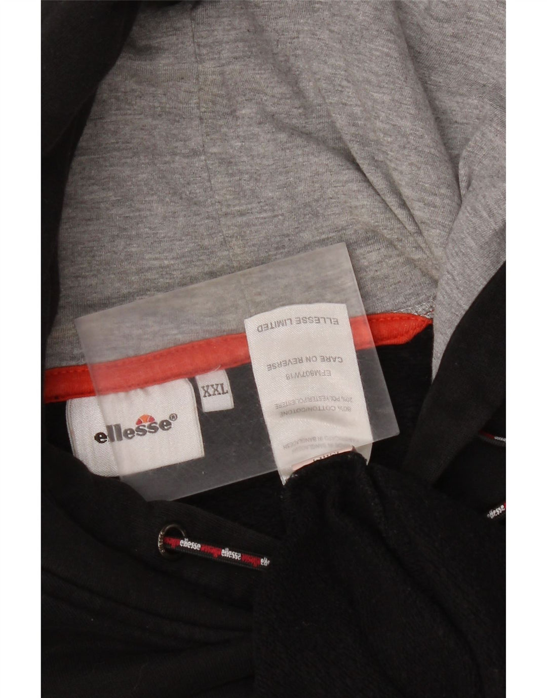 Felpa con cappuccio grafica da uomo Ellesse 2XL cotone nero