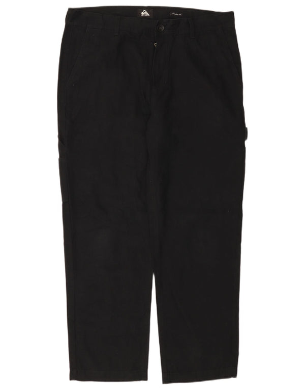Pantaloni cargo dritti da uomo Quiksilver W34 L28 cotone nero