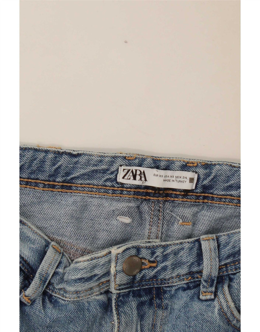 Gonna maxi in denim invecchiato Zara da donna XS W24 Blu