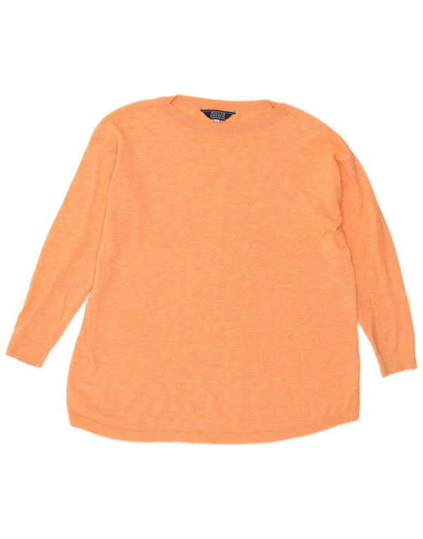Joules Womens Loose Fit Crew Neck Jumper Sweater UK 8 Small Orange Cotton