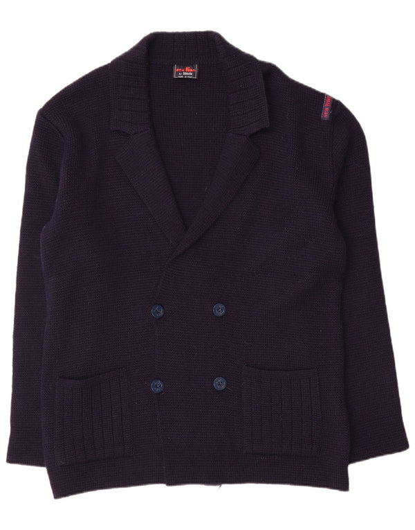 Maglione cardigan da uomo Settebello in lana media blu navy