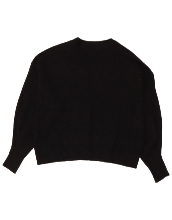 Maglione cardigan oversize corto da donna Zara UK 10 piccolo in viscosa nera