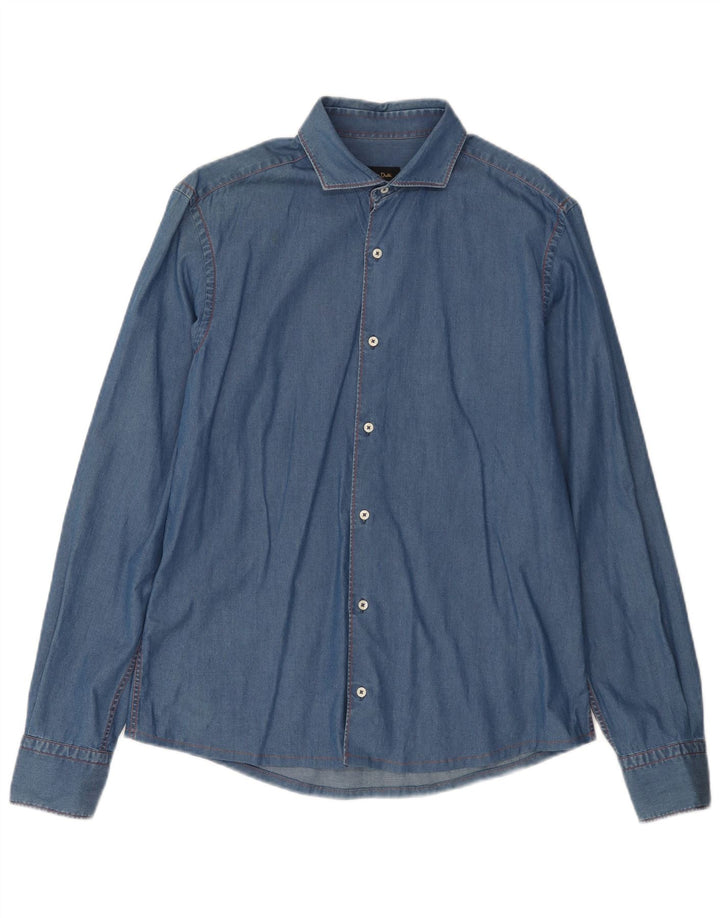 MASSIMO DUTTI Camicia di jeans da uomo Blu medio