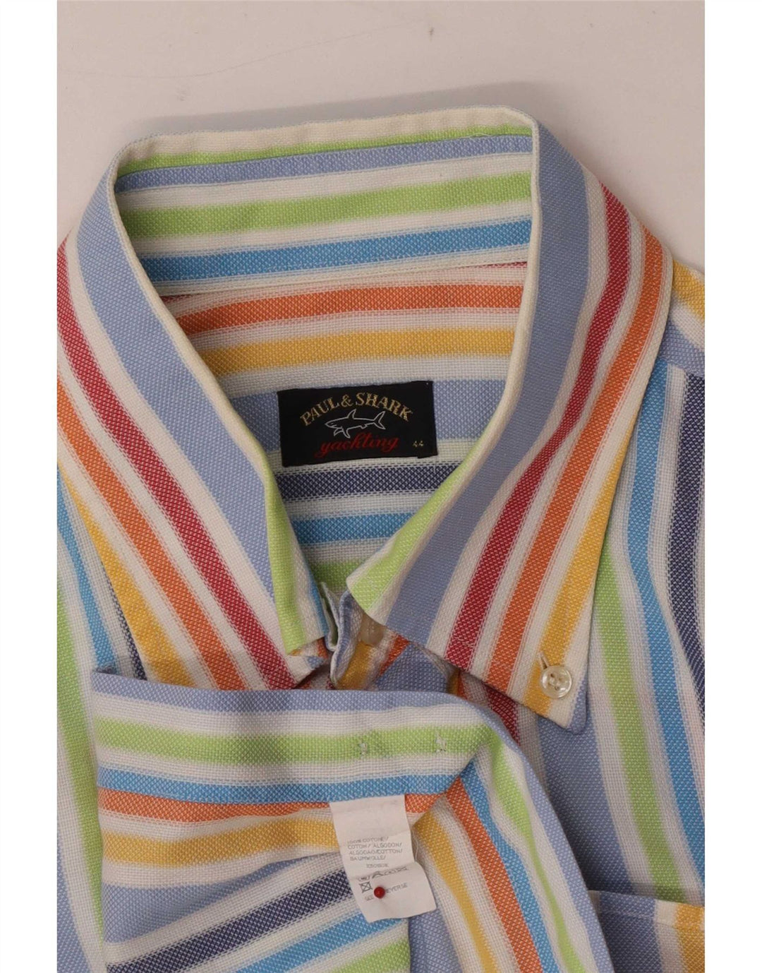 Camicia a maniche corte da uomo Paul & Shark taglia 44 XL a righe multicolore
