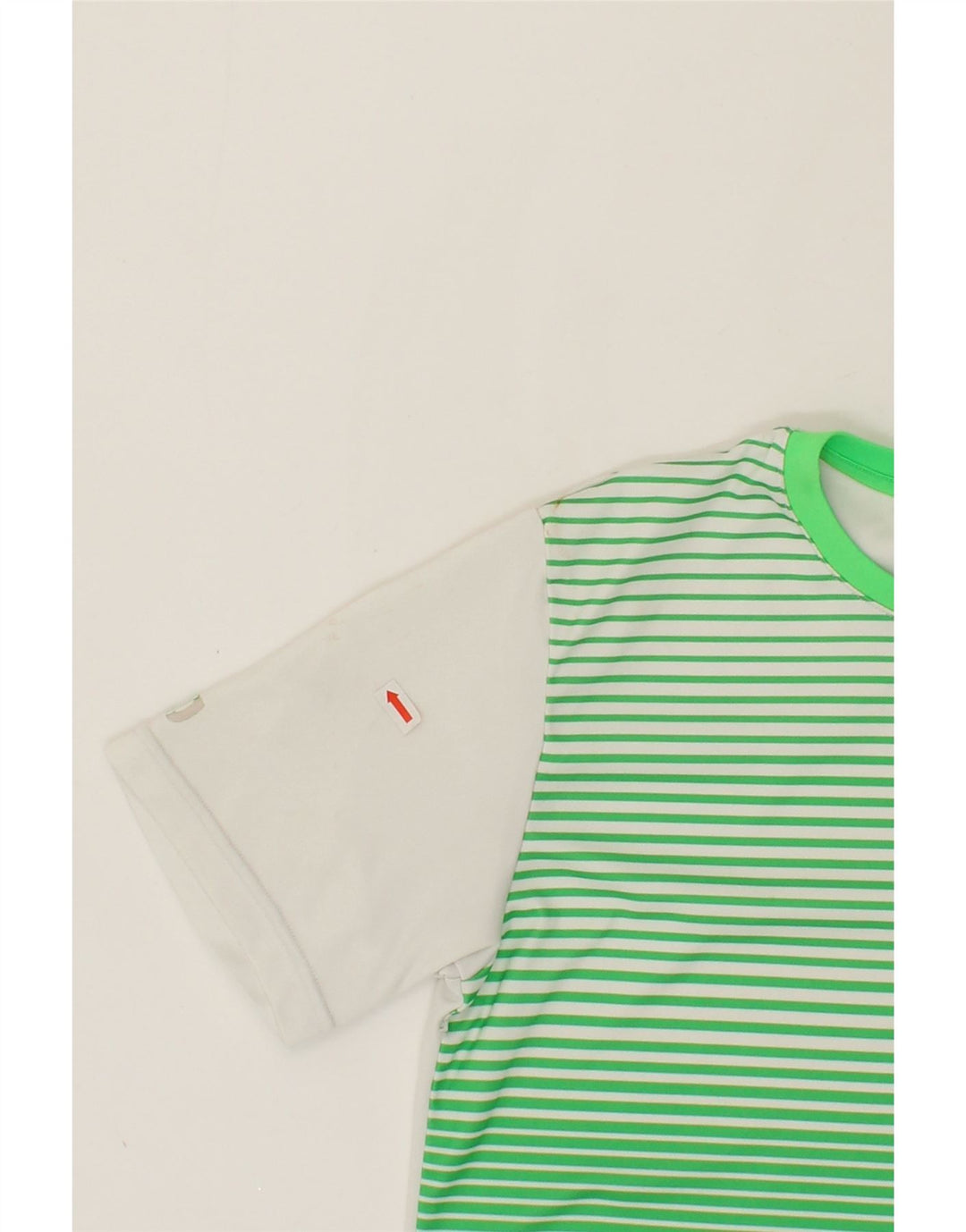 WILSON Boys T-Shirt Top 11-12 Years Green Striped Polyester Vintage Wilson and Second-Hand Wilson from Messina Hembry 