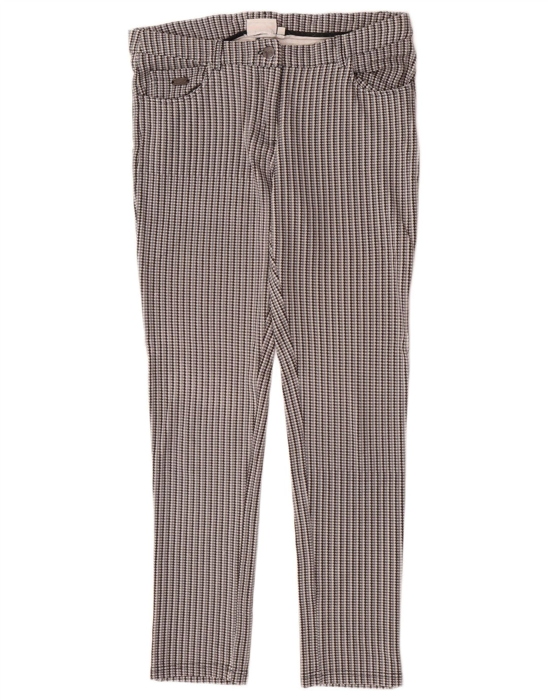 Pantaloni casual slim da donna Ellesse medi W30 L28 viscosa pied de poule grigia
