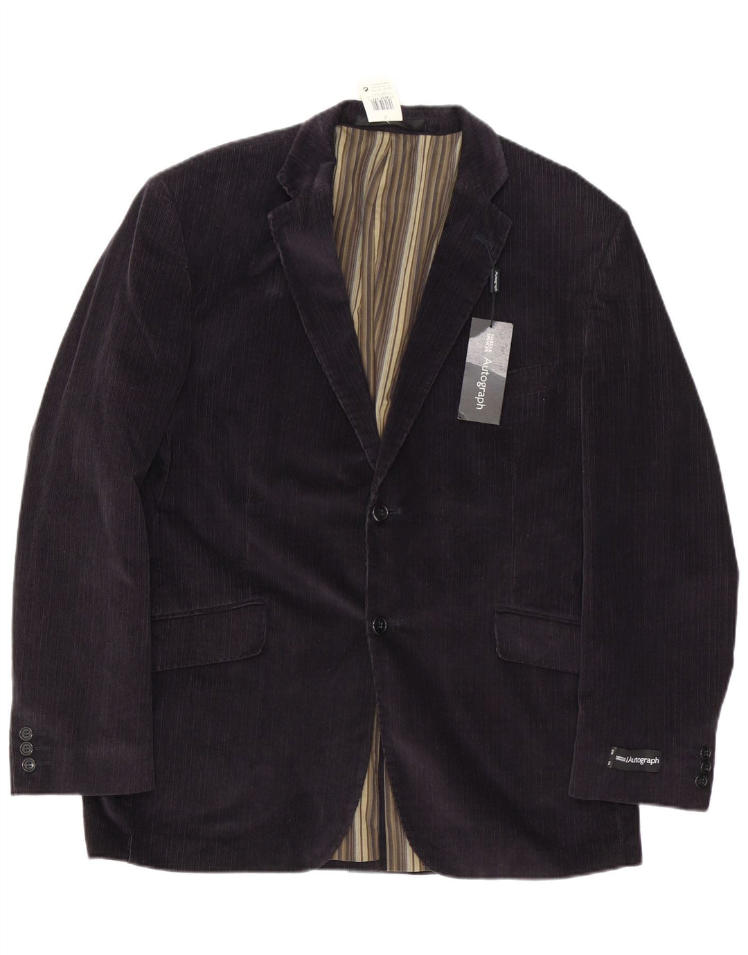 Giacca blazer da uomo Marks & Spencer Autograph a 2 bottoni UK 40 grande nera