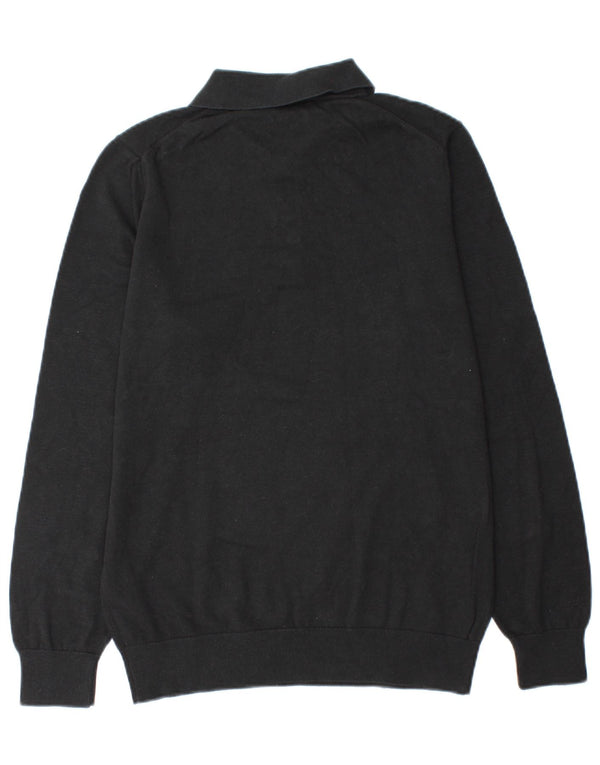 Massimo Dutti Maglione da uomo con collo alto in cotone nero medio