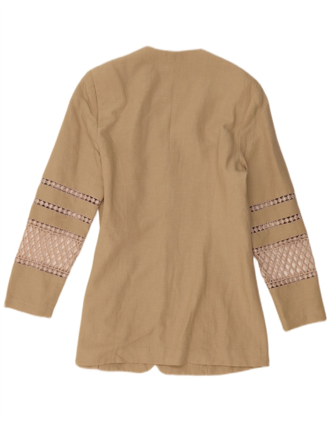 Giacca blazer a 3 bottoni da donna Gil Bret UK 12 Lino beige medio