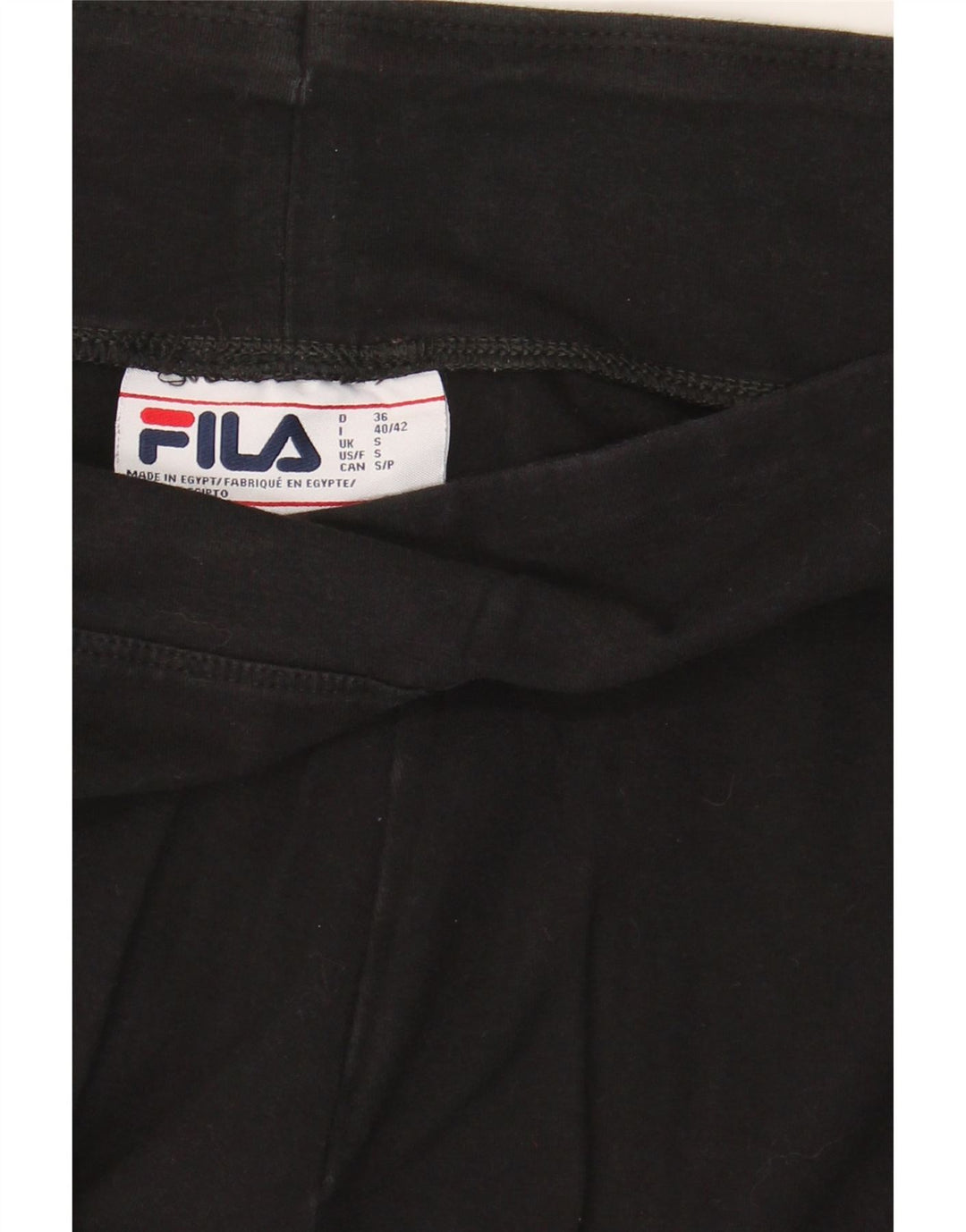FILA Womens Graphic Leggings UK 10 Small  Black Vintage Fila and Second-Hand Fila from Messina Hembry 