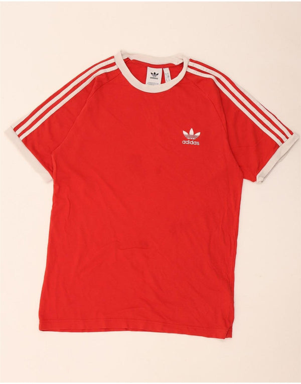 Adidas Mens T-Shirt Top Medium Red Cotton