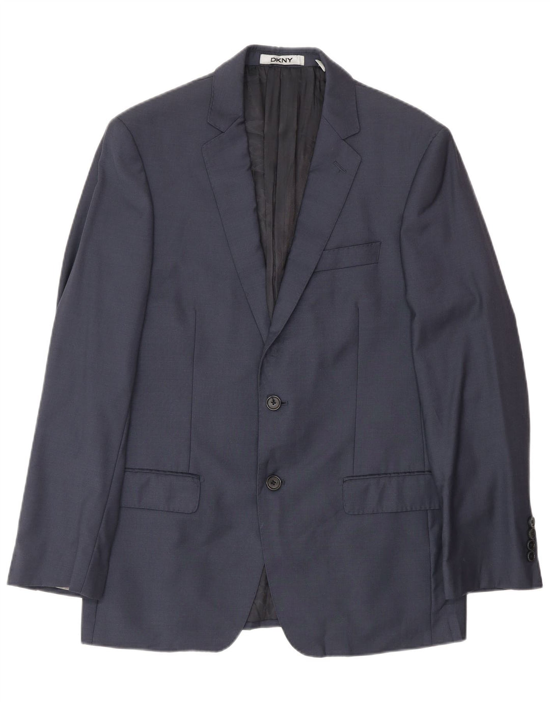 Giacca blazer da uomo a 2 bottoni Dkny UK 38 media lana blu navy