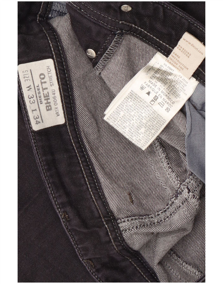 Jeans dritti elasticizzati da uomo Diesel Bhetto W33 L34 cotone nero