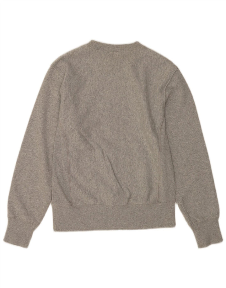 Felpa grafica da uomo Champion, maglione piccolo, cotone chiazzato grigio