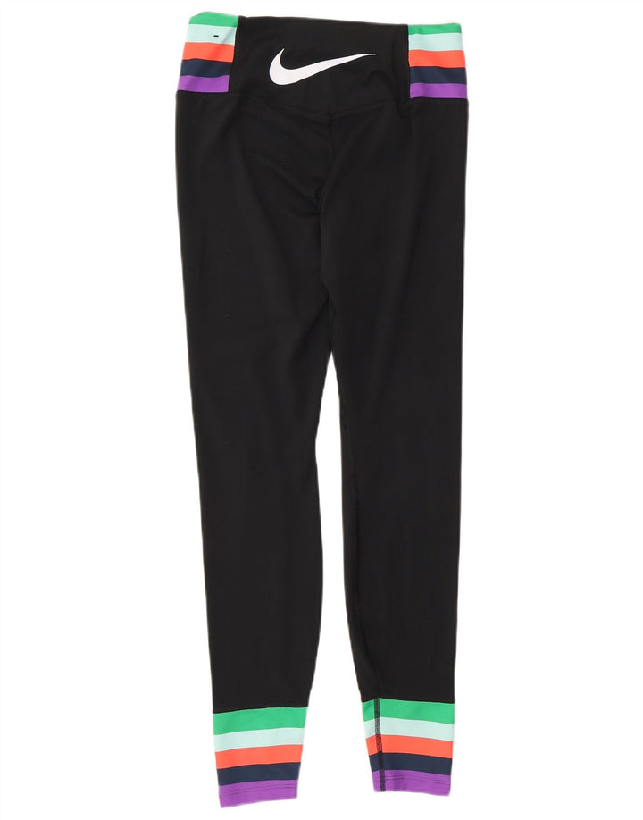 Leggings grafici da donna Nike UK 6 XS poliestere color block nero