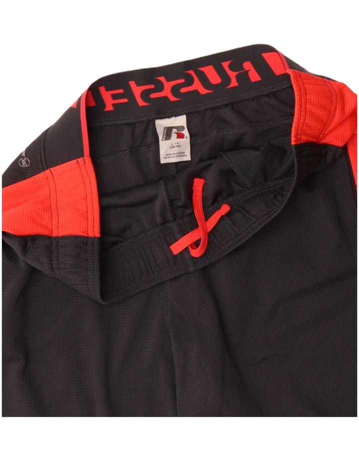 RUSSELL ATHLETIC Pantaloncini sportivi grafici da uomo Large Grey Colourblock