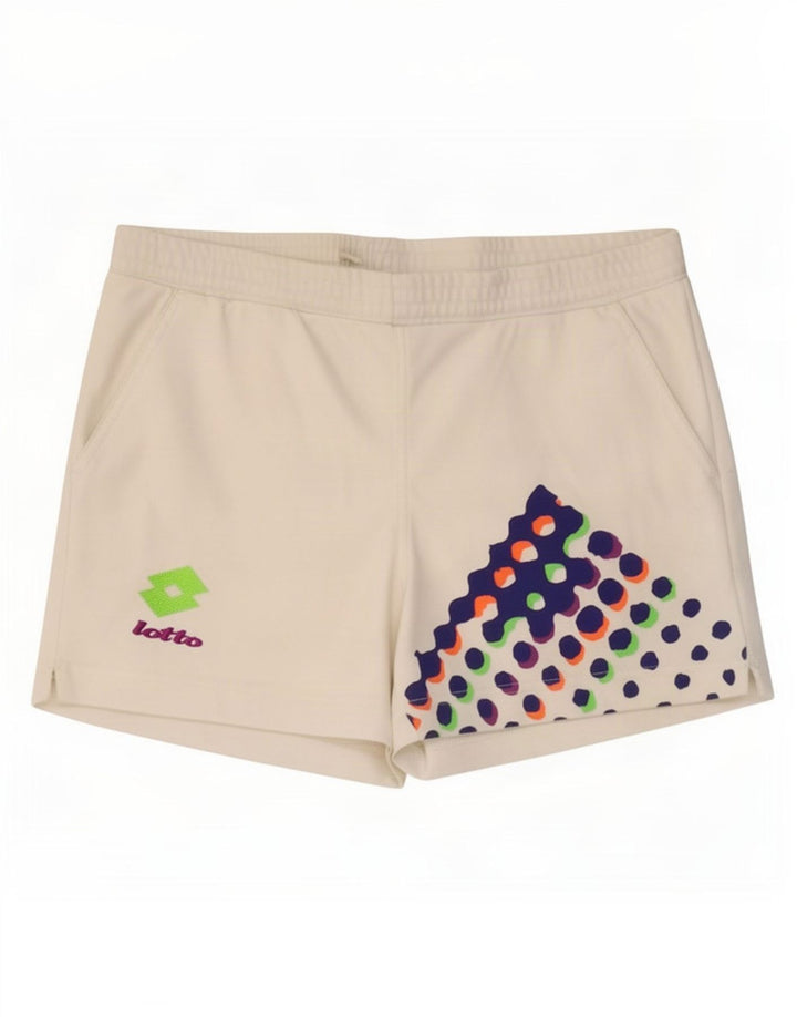 Pantaloncini sportivi grafici da uomo Lotto Poliestere bianco medio
