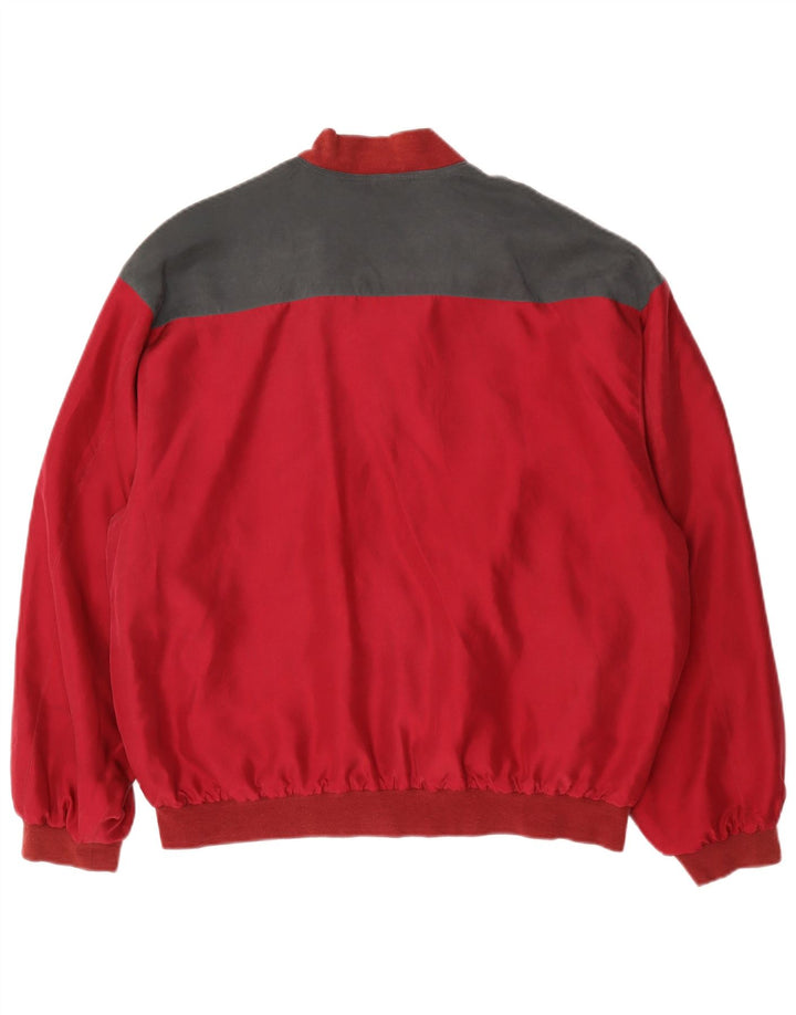 Giubbotto bomber da uomo vestibilità ampia C&A EU 48/50 rosso medio a rombi/seta diamante