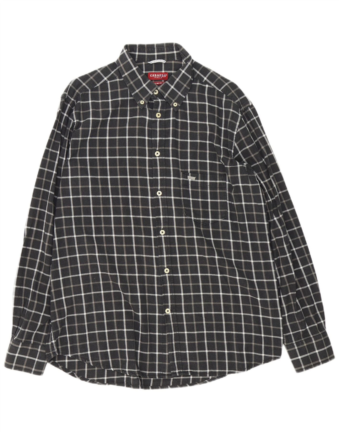 Camicia Carrera da uomo vestibilità regolare XL in cotone a quadri grigio