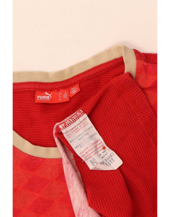 Canotta grafica da uomo Puma Large rossa geometrica in cotone