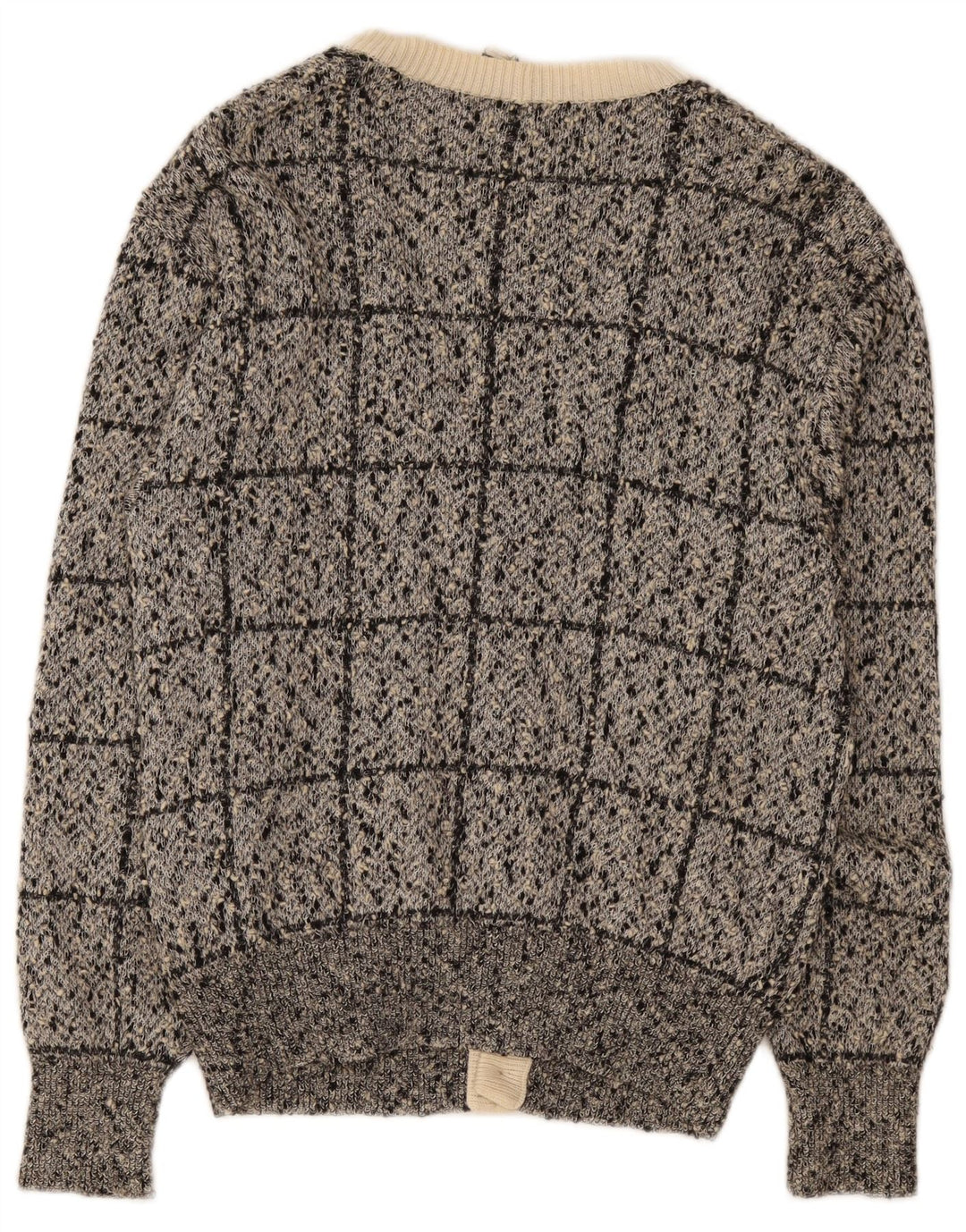 Maglione cardigan da uomo Valentino piccolo in cotone grigio a quadri