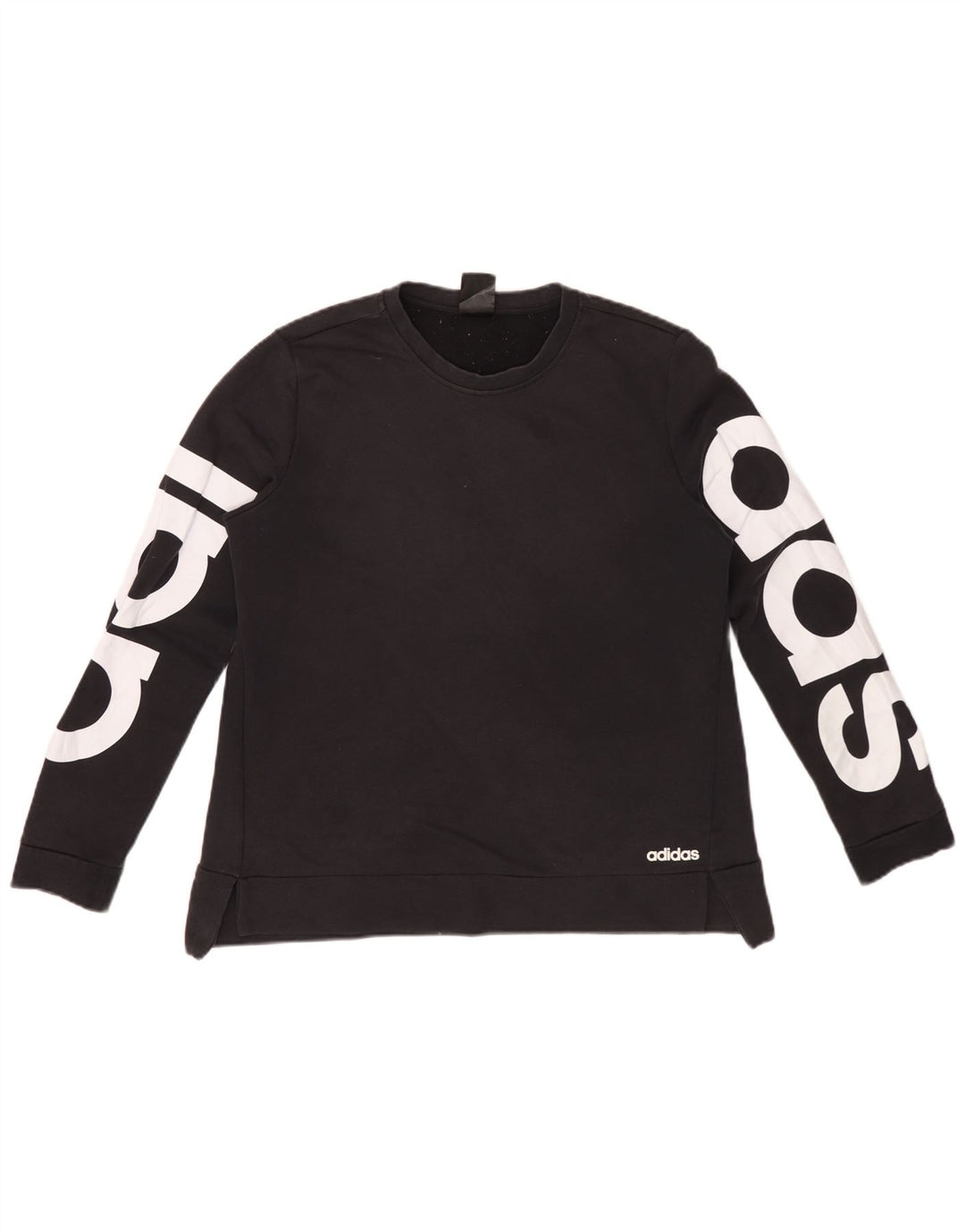 Felpa grafica Adidas Climalite da donna IT 44 cotone nero medio
