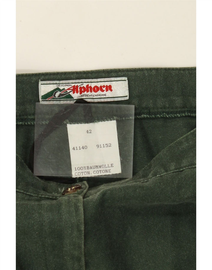 Pantaloni casual dritti da donna Alphorn EU 42 Large W30 L28 Cotone verde