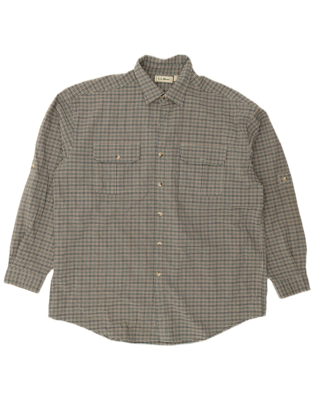 Camicia da uomo in flanella L.L.Bean XL poliestere a quadri verdi