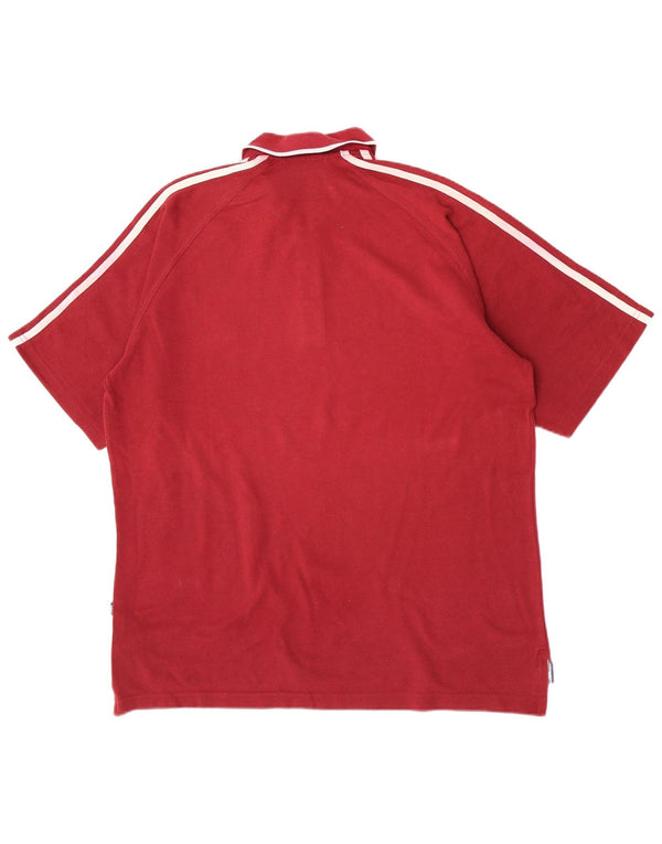 Polo Adidas da uomo UK 40/42 cotone bordeaux medio