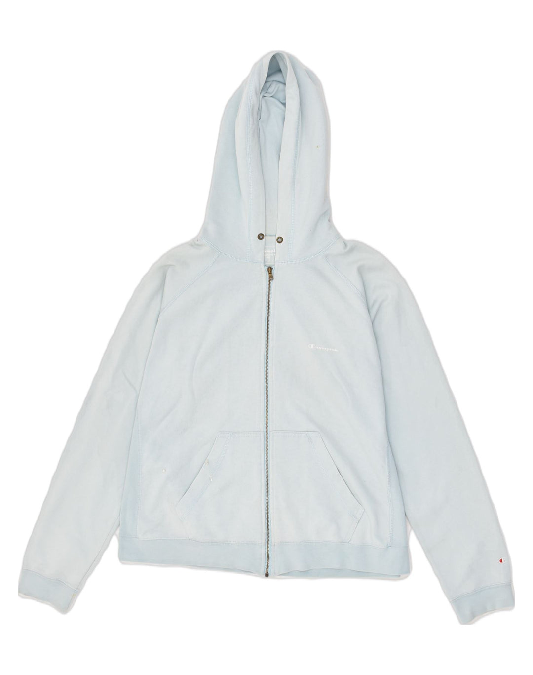 CHAMPION Womens Zip Hoodie Sweater UK 16 Large Blue Cotton | Vintage Champion | Thrift | Second-Hand Champion | Used Clothing | Messina Hembry 