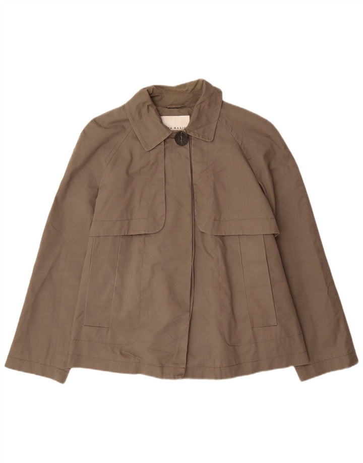 Trench corto da donna Zara UK 18 XL cotone grigio